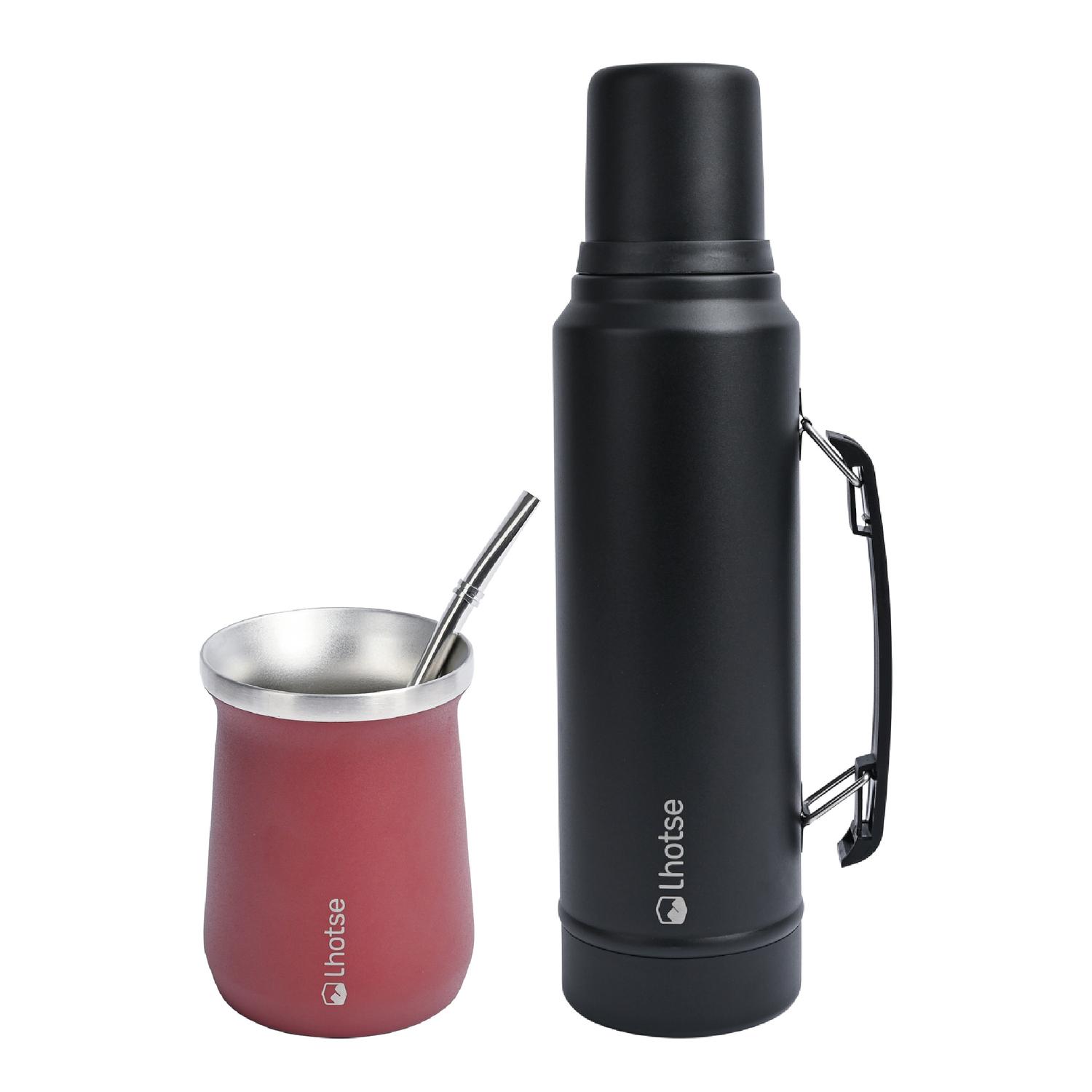 TERMO LIQUIDO CLASSIC BLACK 1.3 LTS + MATE BOMBILLA RED - 1