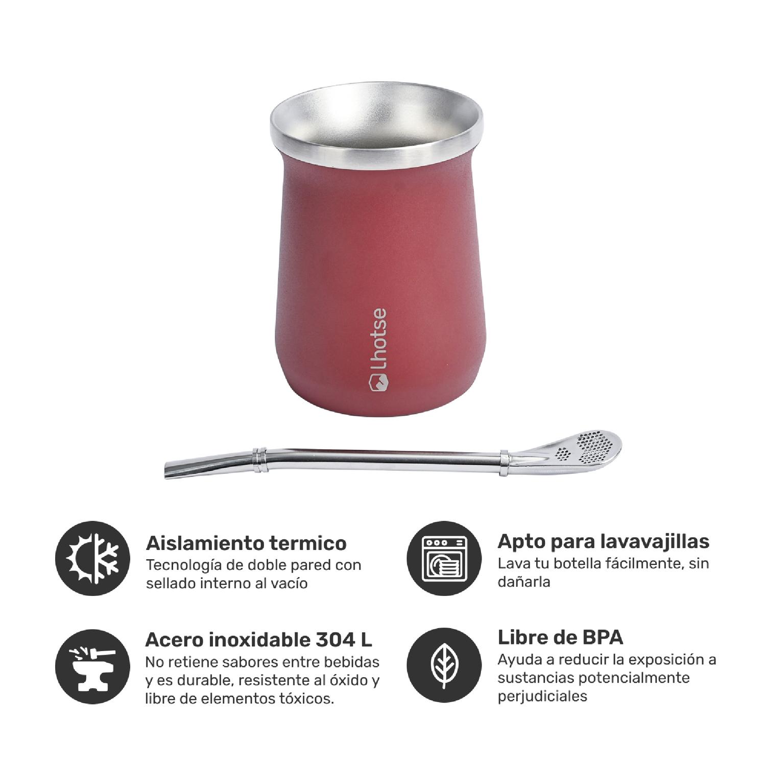 TERMO LIQUIDO CLASSIC BLACK 1.3 LTS + MATE BOMBILLA RED - 3