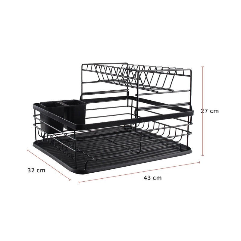 SECAPLATOS ESCURRIDOR 2 NIVELES ACERO INOX NEGRO SIMPLIT - 7