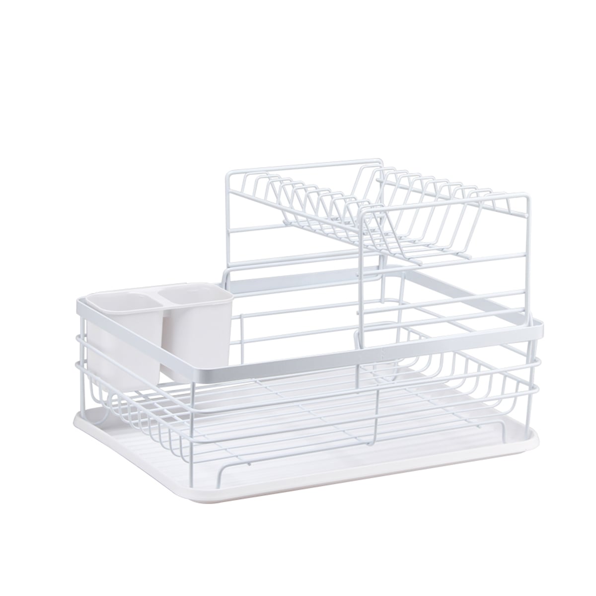 SECAPLATOS ESCURRIDOR 2 NIVELES ACERO INOX BLANCO SIMPLIT - 2