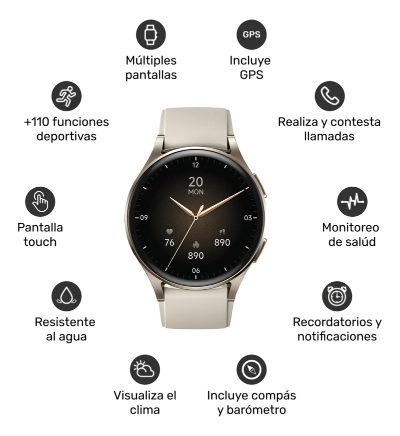 SMARTWATCH LHOTSE VIBE 05 42MM CREMA GPS - 3