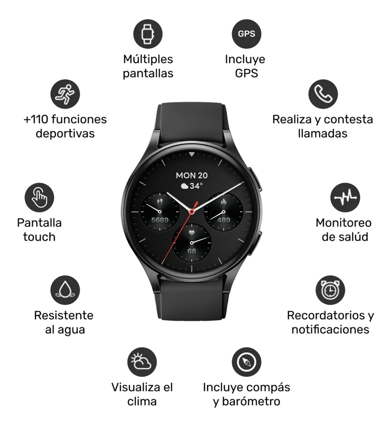 SMARTWATCH LHOTSE VIBE 05 45MM NEGRO - 3