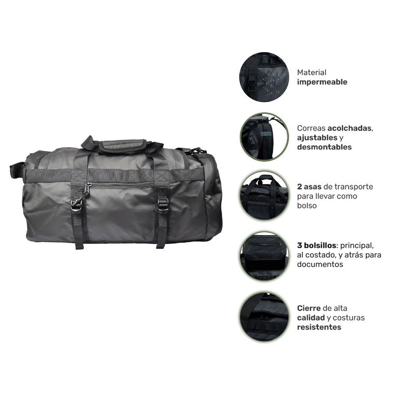 BOLSO DEPORTIVO LHOTSE DUFFEL 30 LTS BAG NEGRO - 3