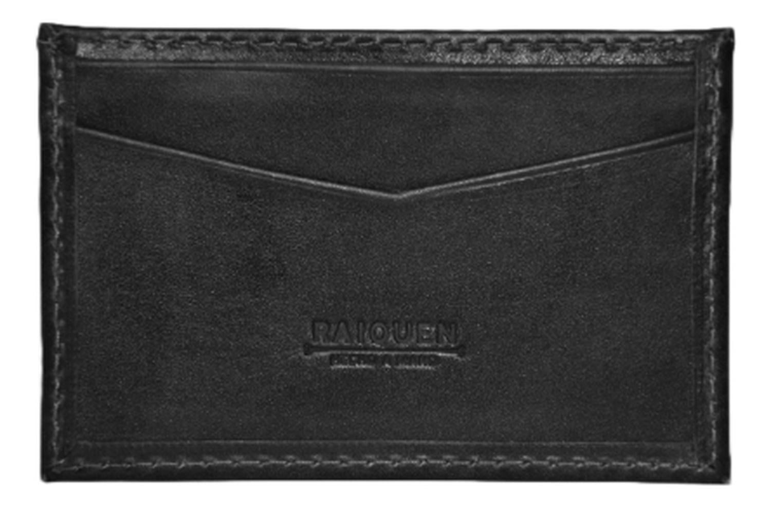 BILLETERA TARJETERO NEGRO ICALMA HECHA A MANO RAIQUEN - 1
