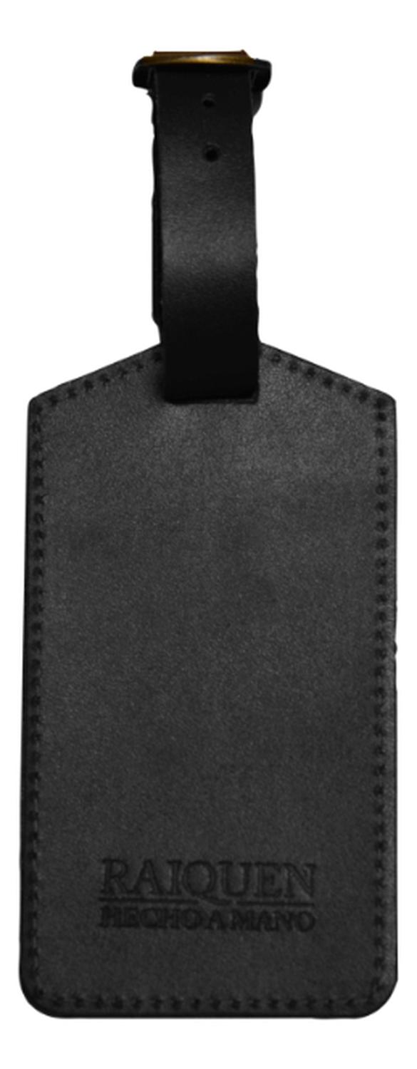 IDENTIFICADOR PARA EQUIPAJE CUERO NEGRO HECHO A MANO RAIQUEN - 1
