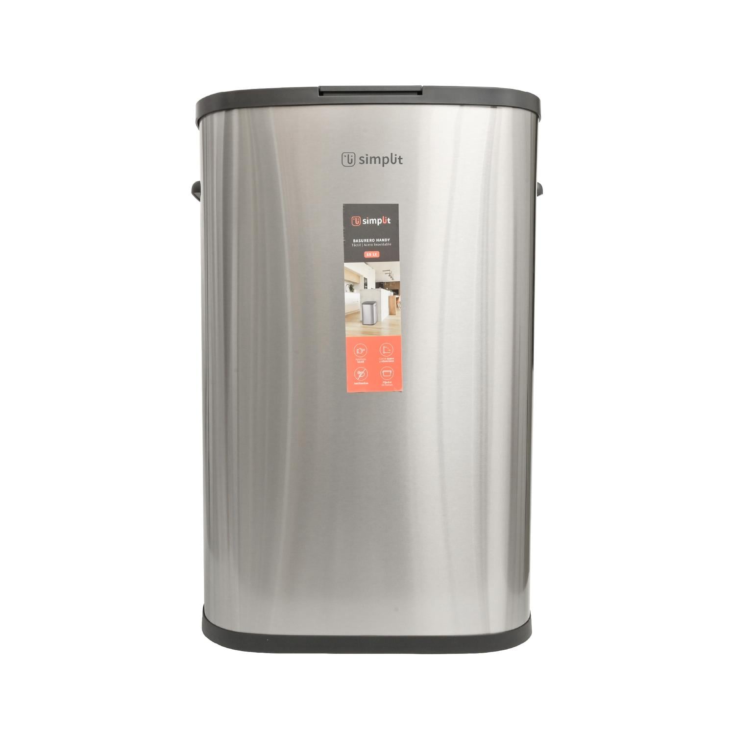 BASURERO COCINA HANDY 55LTS TACTIL ACERO INOX SIMPLIT - 1
