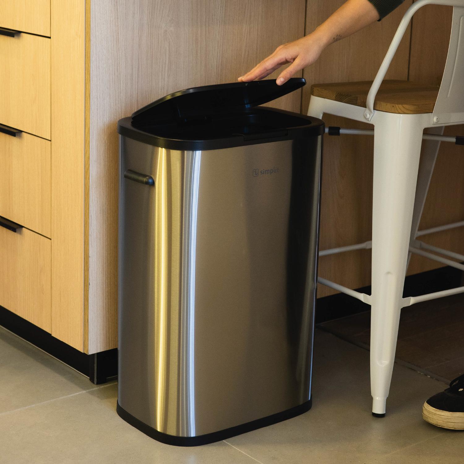 BASURERO COCINA HANDY 55LTS TACTIL ACERO INOX SIMPLIT - 2