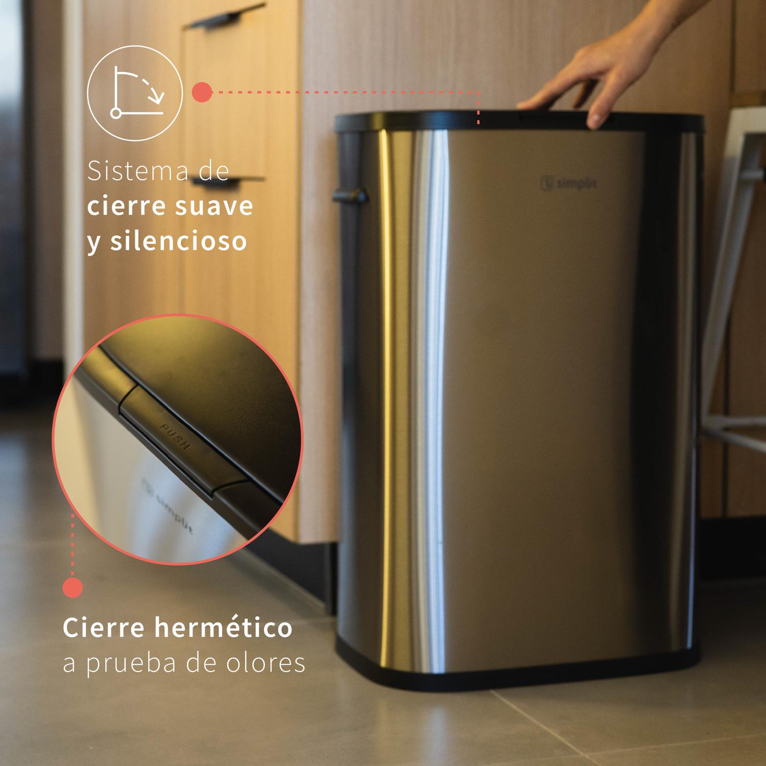 BASURERO COCINA HANDY 55LTS TACTIL ACERO INOX SIMPLIT - 3