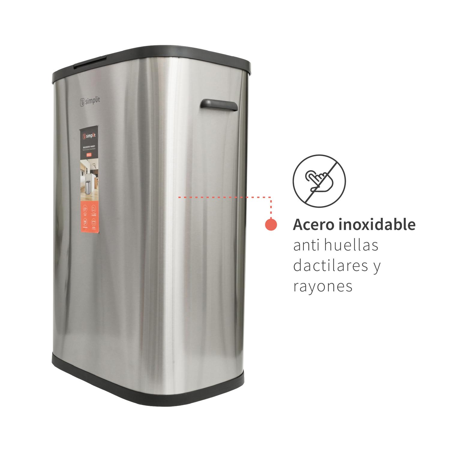BASURERO COCINA HANDY 55LTS TACTIL ACERO INOX SIMPLIT - 5