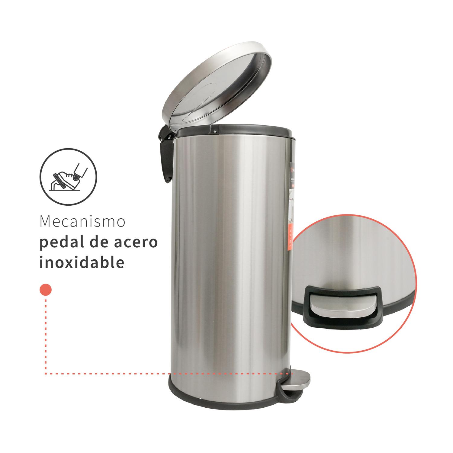 BASURERO COCINA URBAN 30LTS PEDAL ACERO INOX SIMPLIT - 5