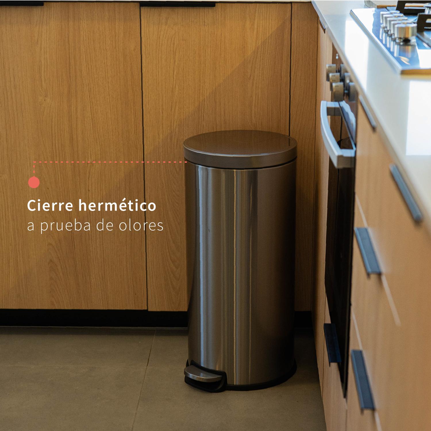 BASURERO COCINA URBAN 30LTS PEDAL ACERO INOX SIMPLIT - 6