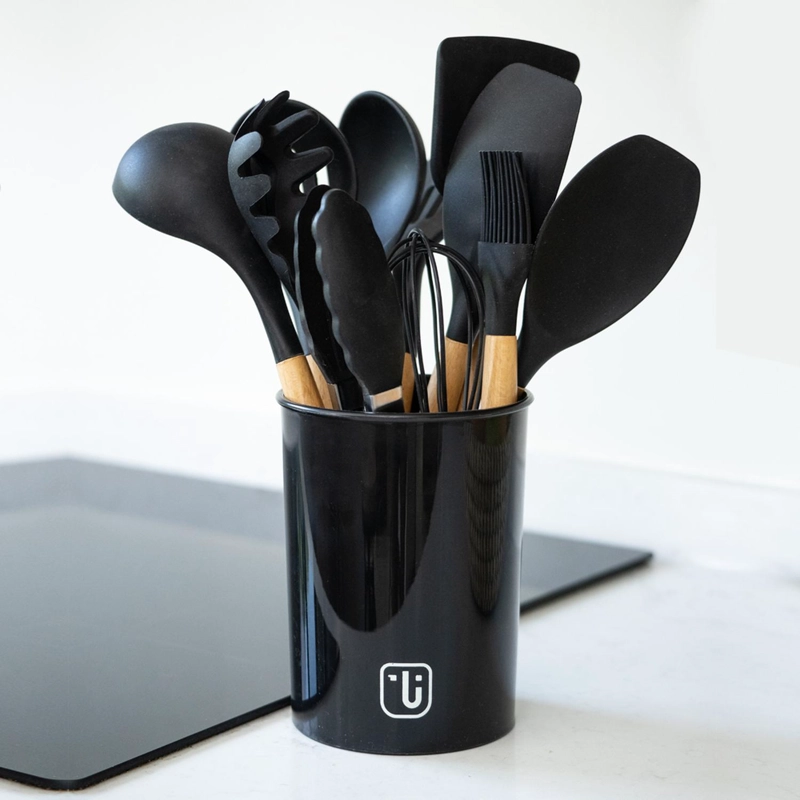 PACK BATERÍA COPPER 7PZ + SET 12 UTENSILIOS NEGRO SIMPLIT - 6