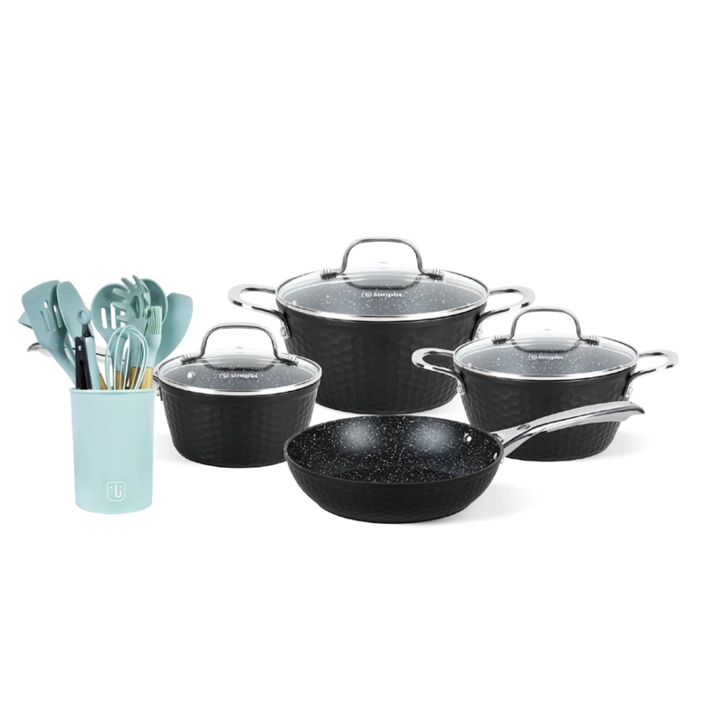 BATERIA COCINA BLACK COPPER 7PZS + SET 12 UTENSILIOS CALIPSO - 1