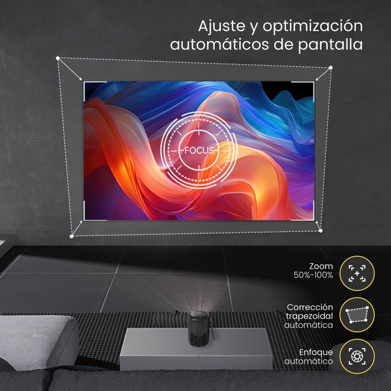 PROYECTOR PORTATIL SMART NOVA 9000LM WIFI BT ANDROID LEVO - 6