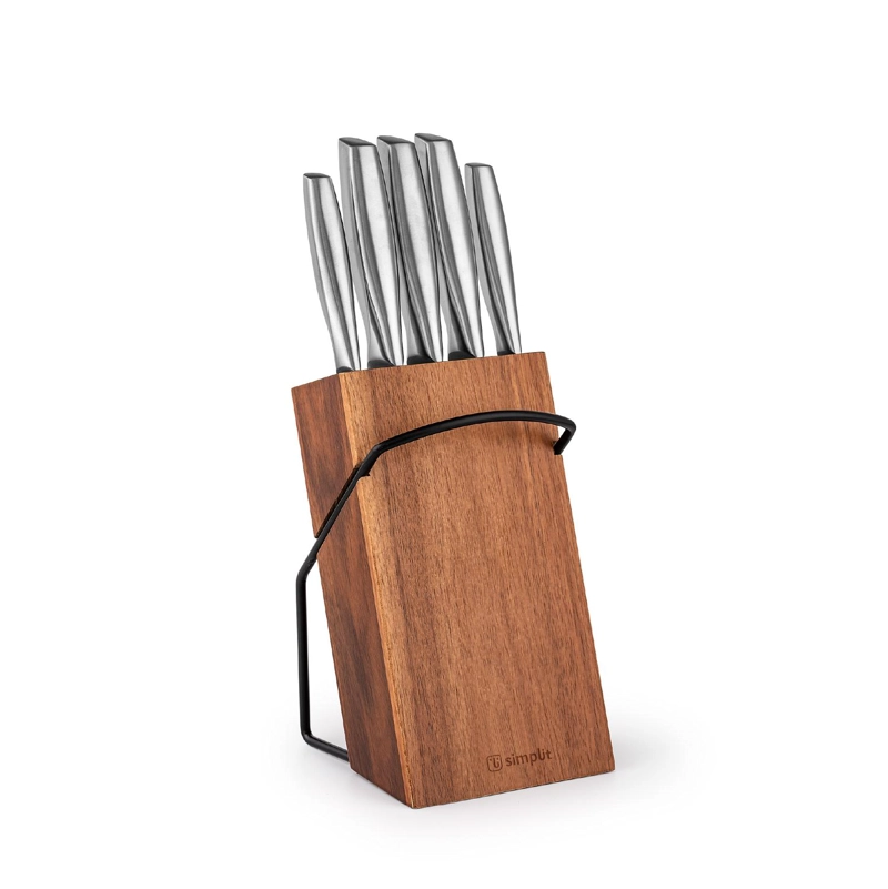 SET CUCHILLOS STAHL 5 PCS ACERO INOXIDABLE + TACO SIMPLIT - 1