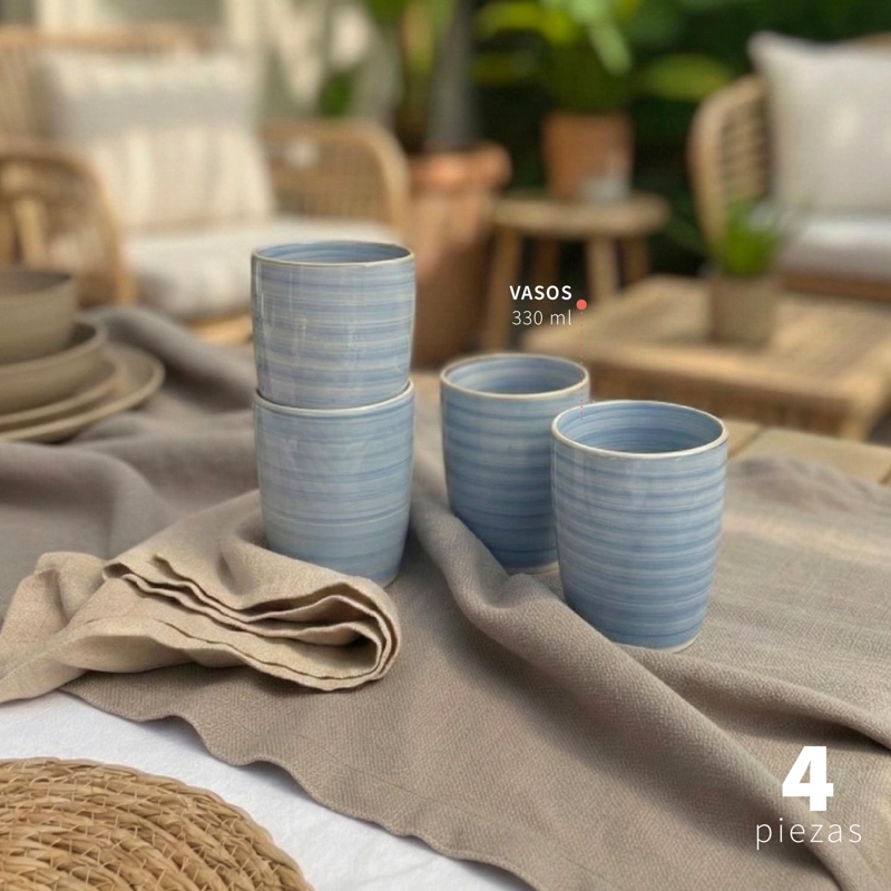 SET 4 TAZAS CERAMICA 330ML AMALFI SIMPLIT - 3