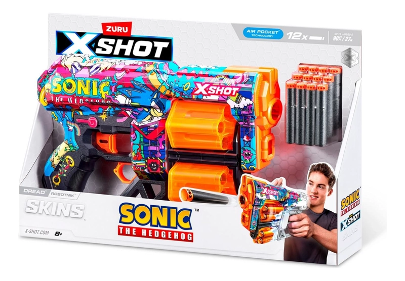 LANZADOR X-SHOT SKIN SONIC CON 12 DARDOS - 3