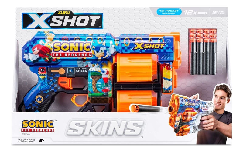 LANZADOR X-SHOT SKIN SONIC CON 12 DARDOS - 4