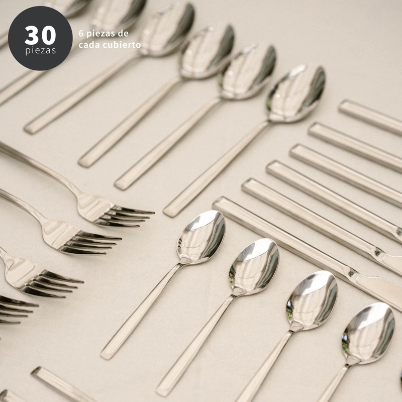 SET DE CUCHILLERIA 30 PCS CUBIERTOS ACERO INOXIDABLE SICILIA - 6