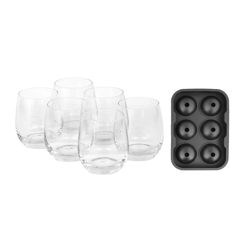 PACK 6 VASOS REDONDOS VIRGINIA + CUBETA HIELOS REDONDOS - 1