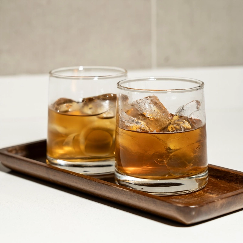 PACK 6 VASOS WHISKY KENTUCKY + CUBETA HIELOS REDONDOS - 2