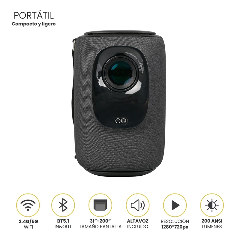 PROYECTOR PORTATIL NOVA 9000LM + TELON 100' LEVO - 4
