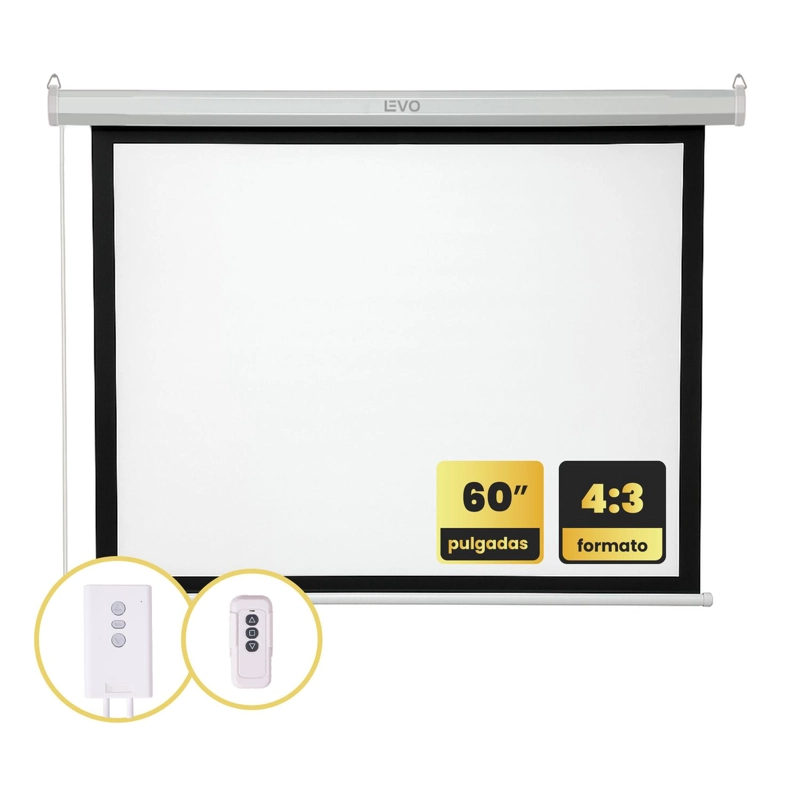 TELON 60 PULGADAS ELE CTRICO CON CONTROL 120 X 90 CM LEVO - 2