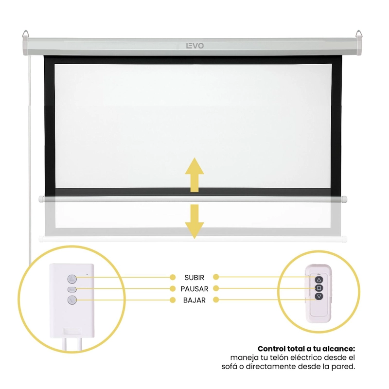 TELON 60 PULGADAS ELE CTRICO CON CONTROL 120 X 90 CM LEVO - 3