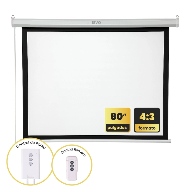TELON 80 PULGADAS ELE CTRICO CON CONTROL 165 X 125 CM LEVO - 2