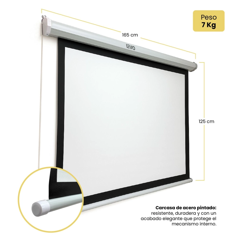 TELON 80 PULGADAS ELE CTRICO CON CONTROL 165 X 125 CM LEVO - 4