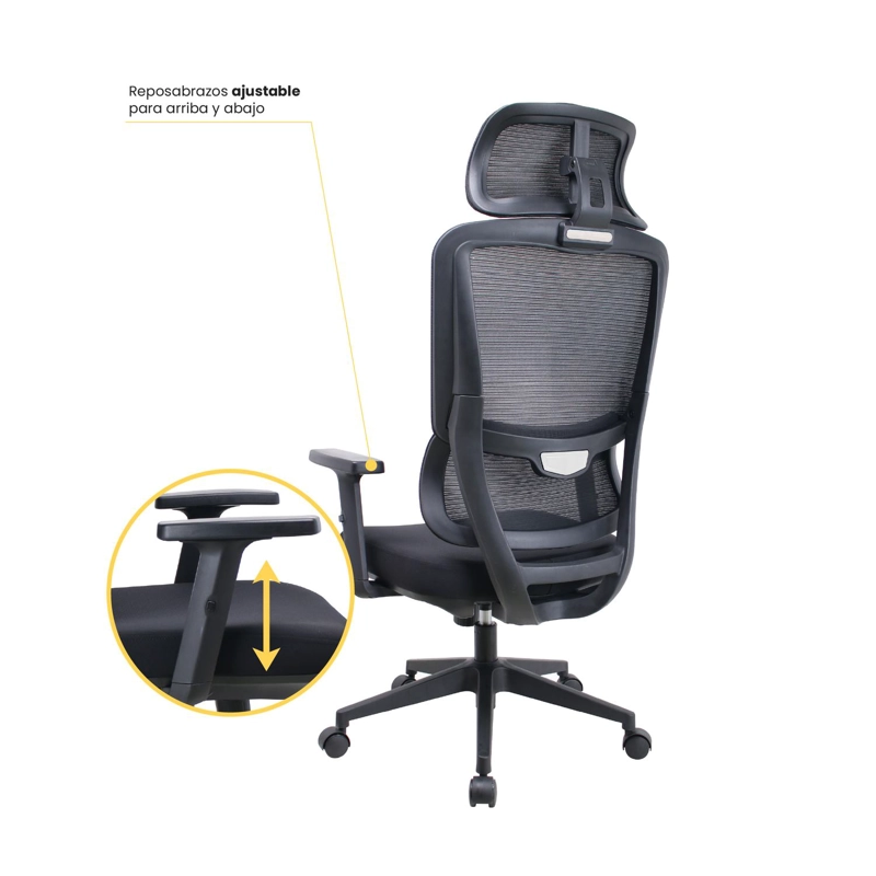 SILLA ESCRITORIO OFICINA ERGONOMICA RECLINABLE ERGOTECH LEVO - 4