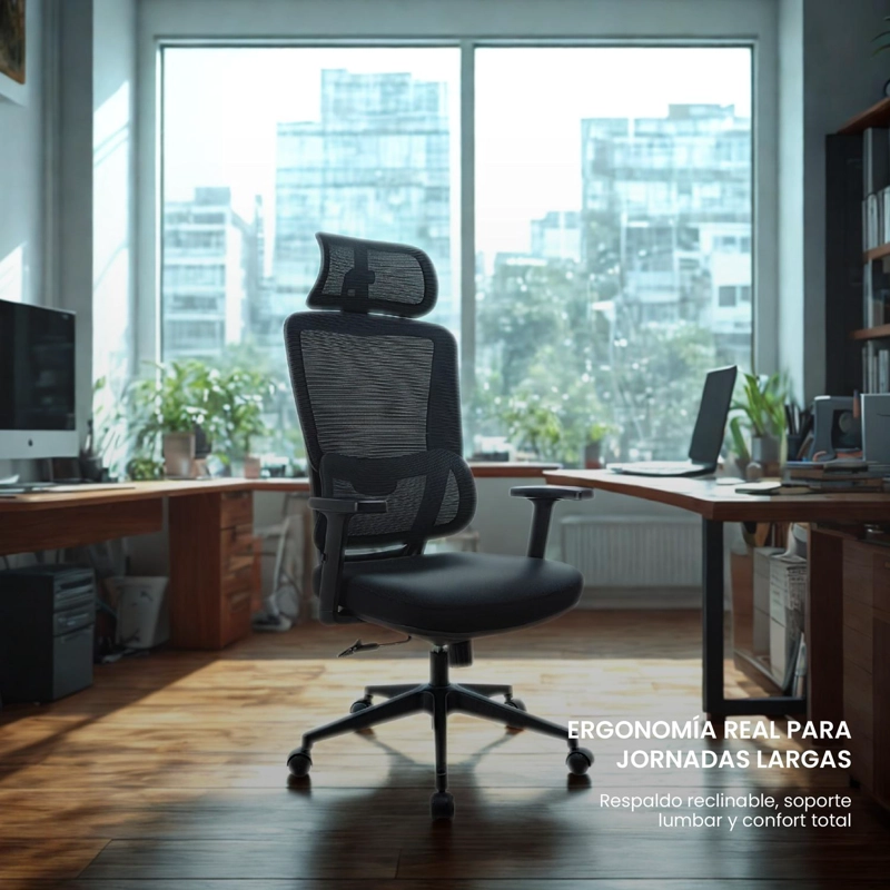 SILLA ESCRITORIO OFICINA ERGONOMICA RECLINABLE ERGOTECH LEVO - 7