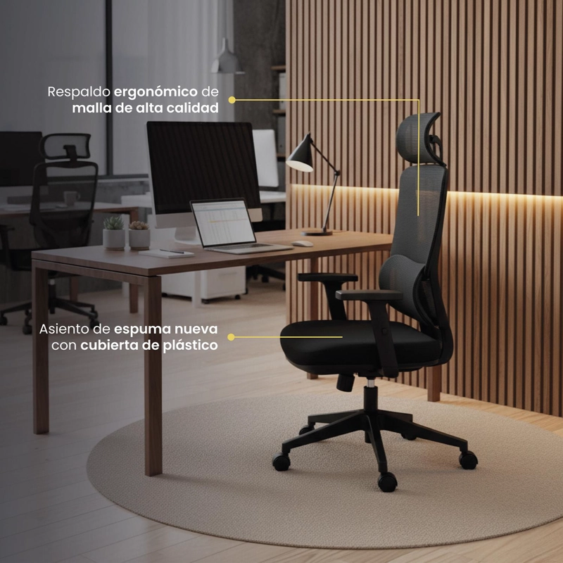 SILLA ESCRITORIO OFICINA ERGONOMICA RECLINABLE ERGOTECH LEVO - 9