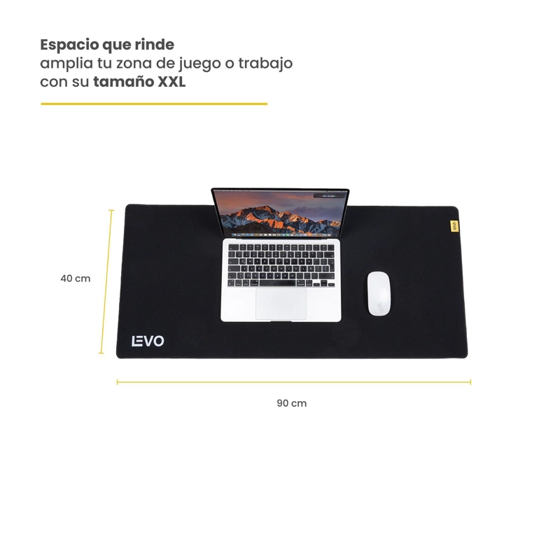 MOUSEPAD BATTLEMAT XXL 90X40 CM ANTIDESLIZANTE NEGRO LEVO - 6