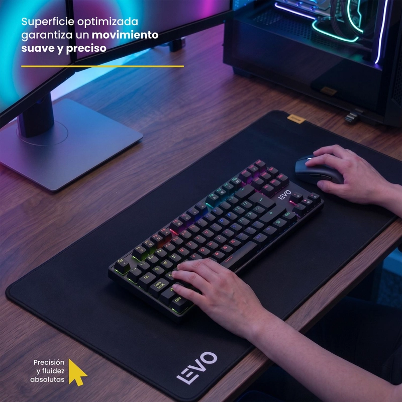 MOUSEPAD BATTLEMAT XXL 90X40 CM ANTIDESLIZANTE NEGRO LEVO - 7
