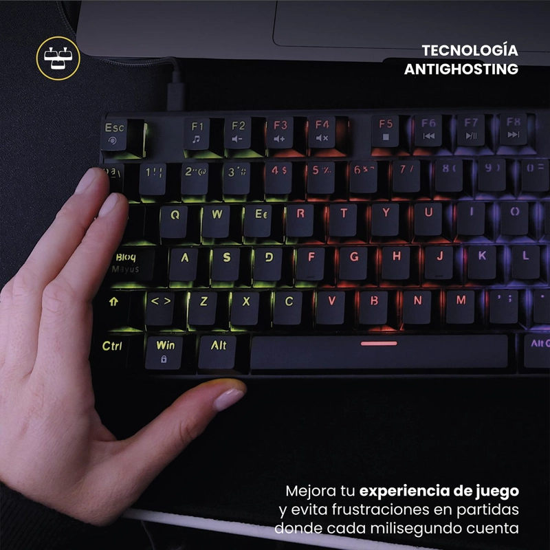 TECLADO GAMER NOVABLADE RED SWITCH MECANICO ESPAÑOL RGB LEVO - 4