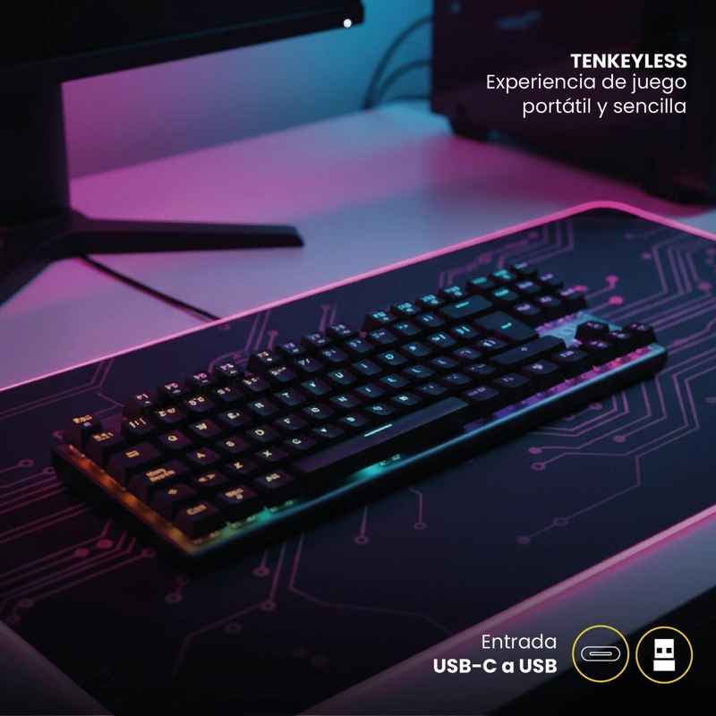 TECLADO GAMER NOVABLADE RED SWITCH MECANICO ESPAÑOL RGB LEVO - 5