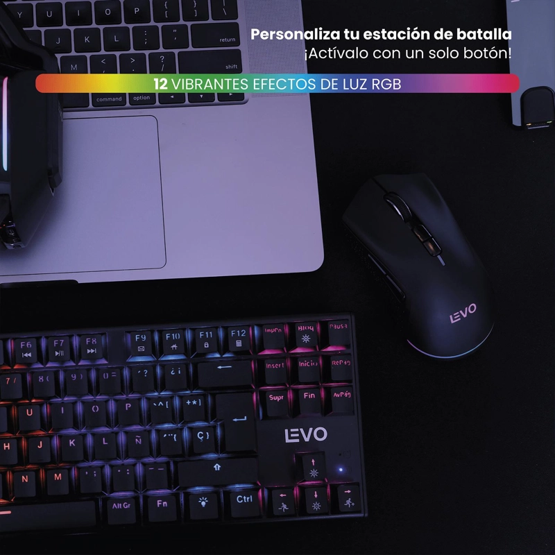 TECLADO GAMER NOVABLADE RED SWITCH MECANICO ESPAÑOL RGB LEVO - 6