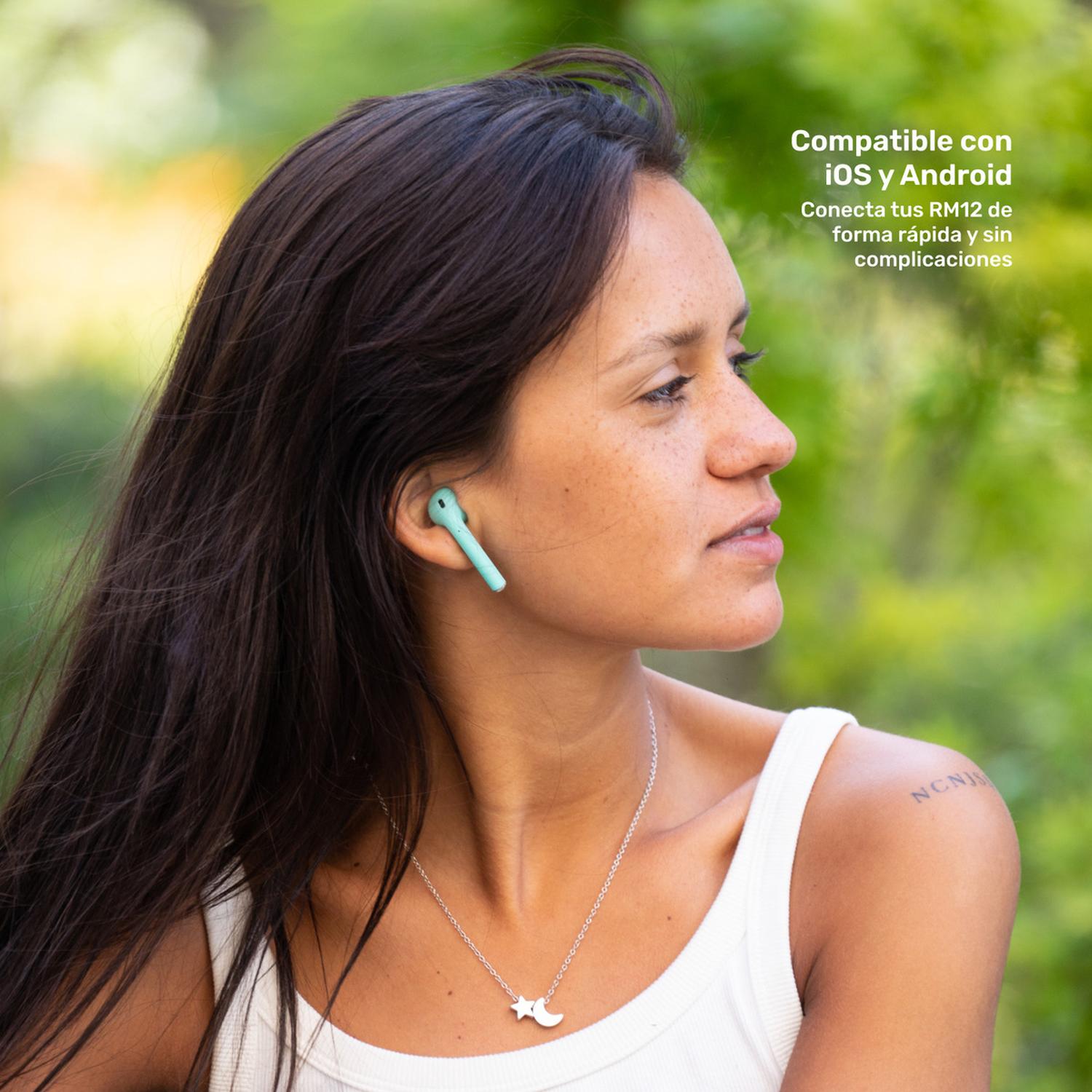AUDIFONOS LHOTSE BLUETOOTH INALAMBRICO RM12 CELESTE - 2