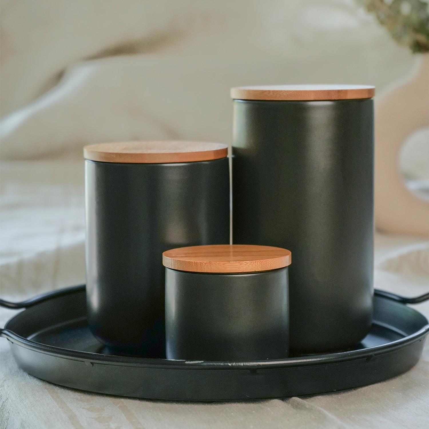 CONTENEDOR DE CERAMICA HERME TICO TAPA MADERA M SIMPLIT - 2