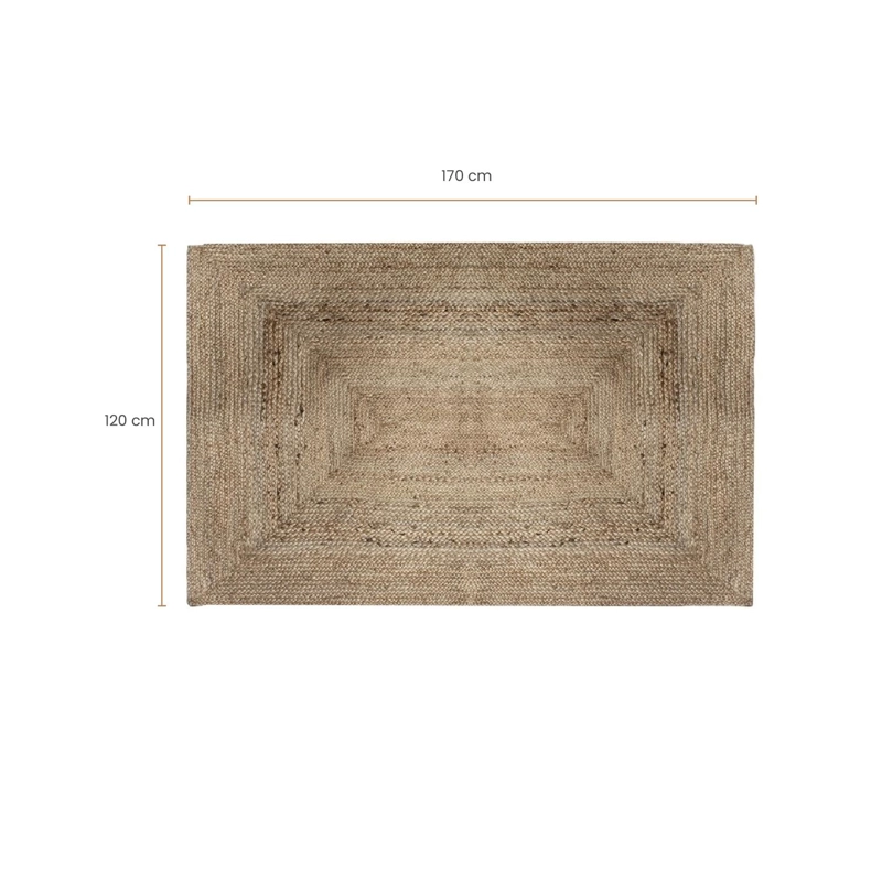 ALFOMBRA DE YUTE NATURAL DECORATIVA 120X170 CM ATMOSPHERA - 5