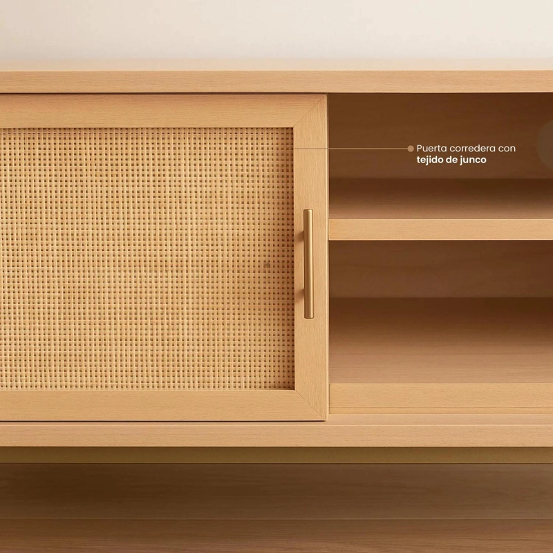 RACK PARA TV CON PUERTA DE JUNCO DISEÑO NATURAL ATMOSPHERA - 3
