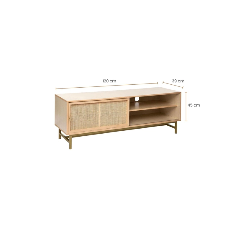 RACK PARA TV CON PUERTA DE JUNCO DISEÑO NATURAL ATMOSPHERA - 5