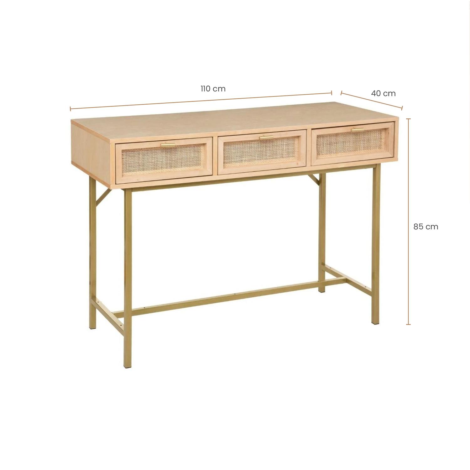 ARRIMO MADERA 3 CAJONES CHARME 110 X 40 X 85 CM ATMOSPHERA - 5