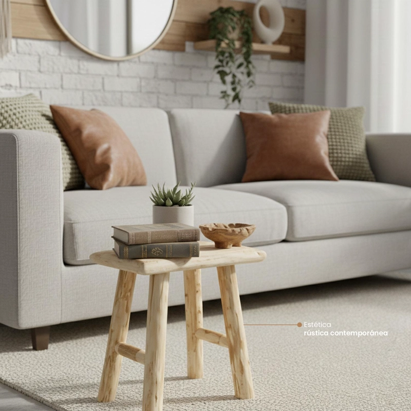 TABURETE DE MADERA WOODY NATURAL ATMOSPHERA - 4