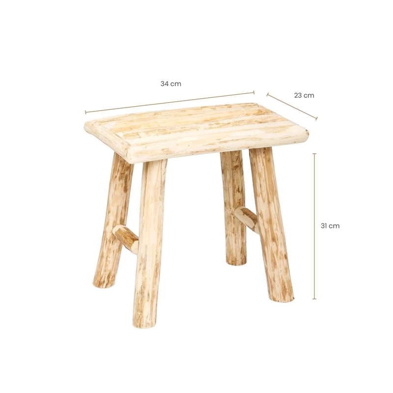 TABURETE DE MADERA WOODY NATURAL ATMOSPHERA - 5