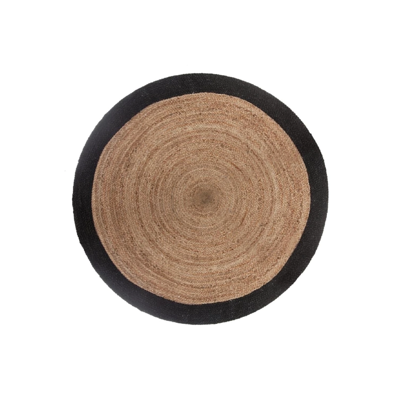 ALFOMBRA DE YUTE REDONDA CON BORDE NEGRO 120 CM ATMOSPHERA - 1