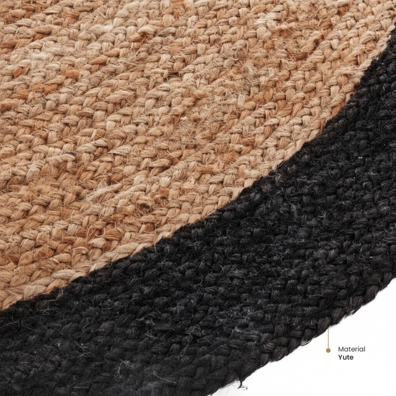 ALFOMBRA DE YUTE REDONDA CON BORDE NEGRO 120 CM ATMOSPHERA - 3