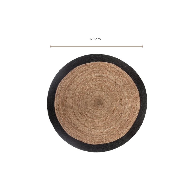 ALFOMBRA DE YUTE REDONDA CON BORDE NEGRO 120 CM ATMOSPHERA - 4