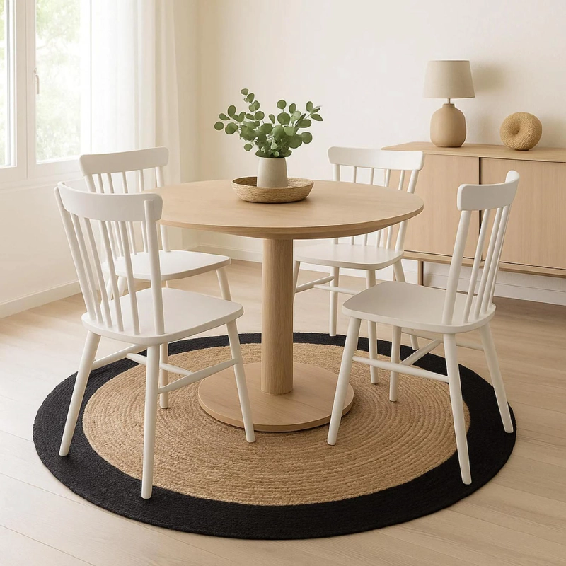ALFOMBRA DE YUTE REDONDA CON BORDE NEGRO 120 CM ATMOSPHERA - 5
